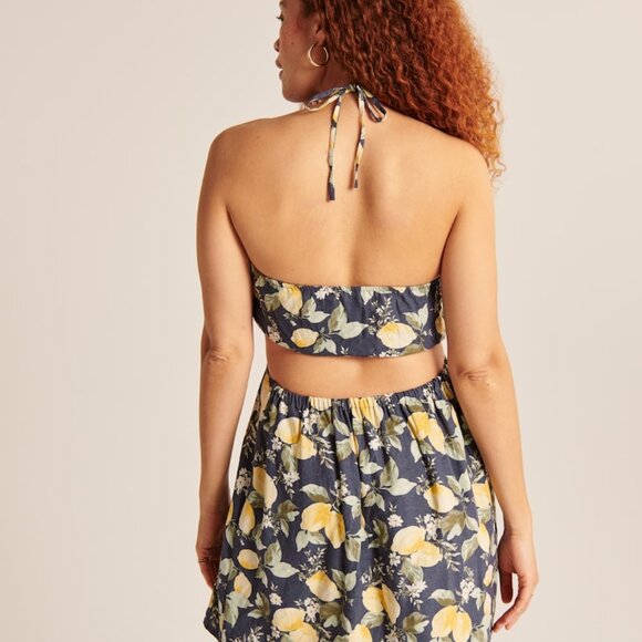 Abercrombie & Fitch Lemon Halter Cutout Dress - Picture 3 of 5